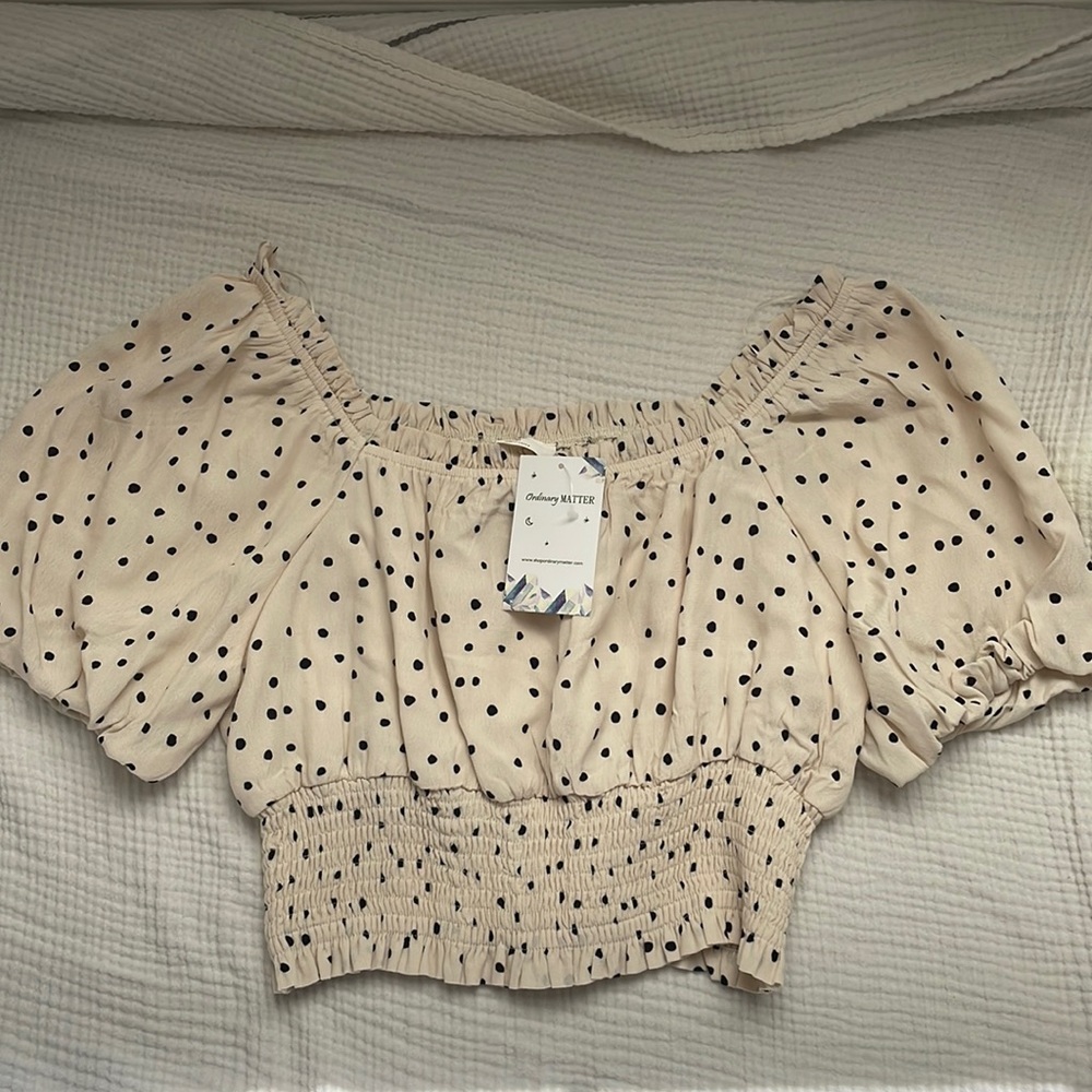 Polka dot off shoulder
